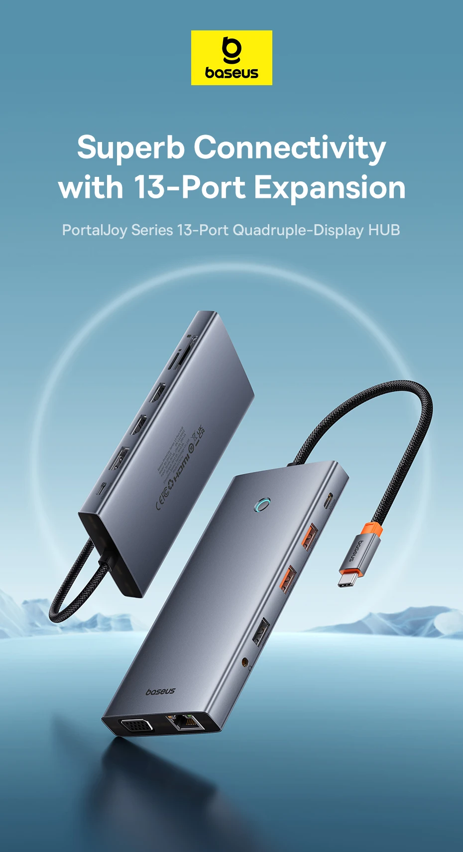 【Limited Offer】Baseus USB Hub Type C to Dual HDMI 4K 60Hz 30Hz VGA PD 100W Fast Charging USB A 3.0 5Gbps MST Display for Windows 【Limited Offer】Baseus USB Hub Type C to Dual HDMI 4K 60Hz 30Hz VGA PD 100W Fast Charging USB A 3.0 5Gbps MST Display for Windows