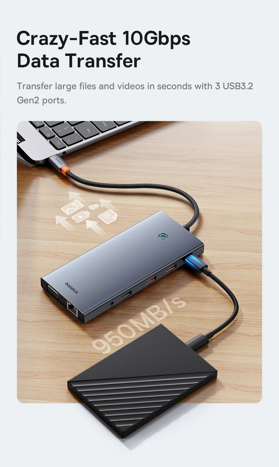 【Limited Offer】Baseus USB Hub Type C to Dual HDMI 4K 60Hz 30Hz VGA PD 100W Fast Charging USB A 3.0 5Gbps MST Display for Windows 【Limited Offer】Baseus USB Hub Type C to Dual HDMI 4K 60Hz 30Hz VGA PD 100W Fast Charging USB A 3.0 5Gbps MST Display for Windows