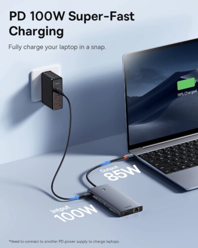 【Limited Offer】Baseus USB Hub Type C to Dual HDMI 4K 60Hz 30Hz VGA PD 100W Fast Charging USB A 3.0 5Gbps MST Display for Windows - Image 5