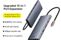 【Limited Offer】Baseus USB Hub Type C to Dual HDMI 4K 60Hz 30Hz VGA PD 100W Fast Charging USB A 3.0 5Gbps MST Display for Windows