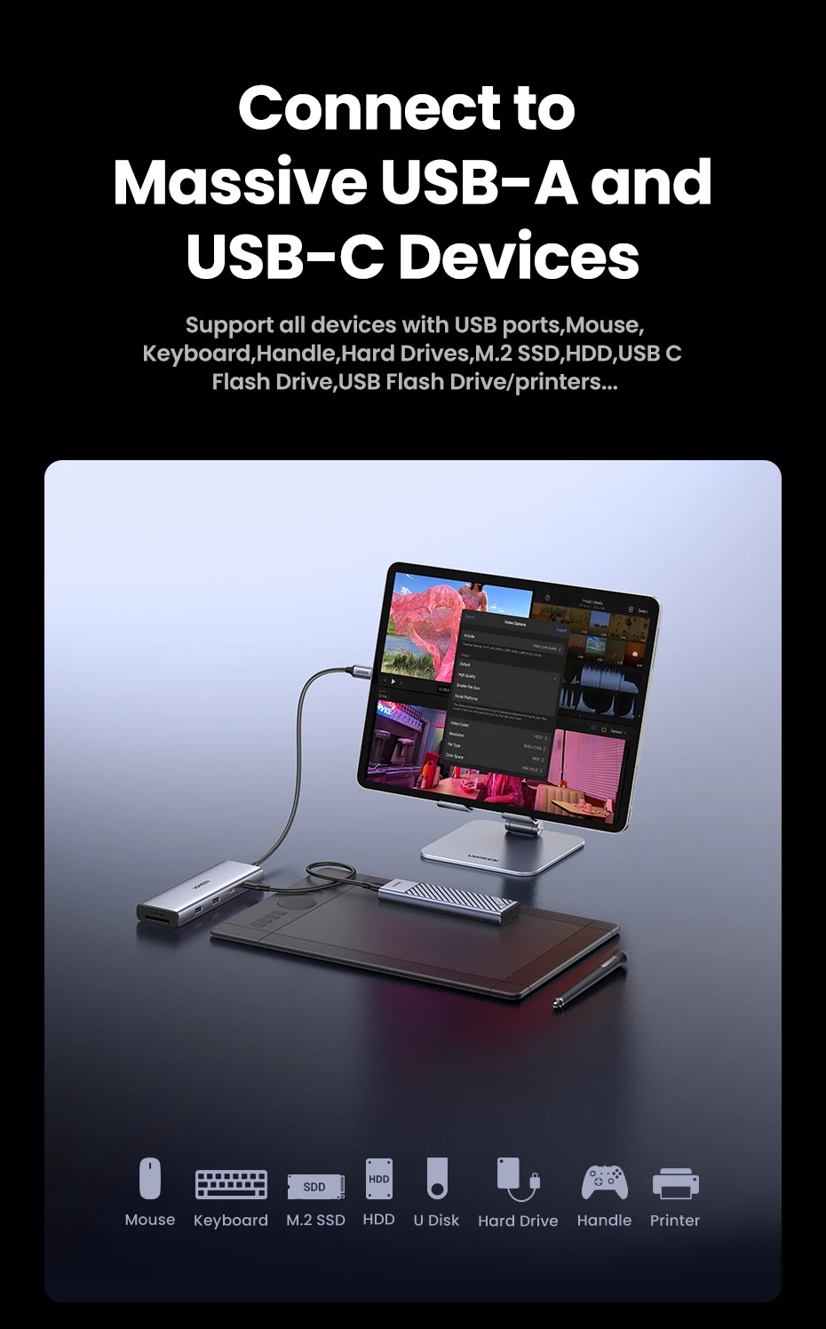 UGREEN USB C HUB 4K60Hz HDMI Adapter USB C to USB3.0 PD100W SD&TF for MacBook Pro Air Laptop Type C 3.1 Splitter Docking Station UGREEN USB C HUB 4K60Hz HDMI Adapter USB C to USB3.0 PD100W SD&TF for MacBook Pro Air Laptop Type C 3.1 Splitter Docking Station