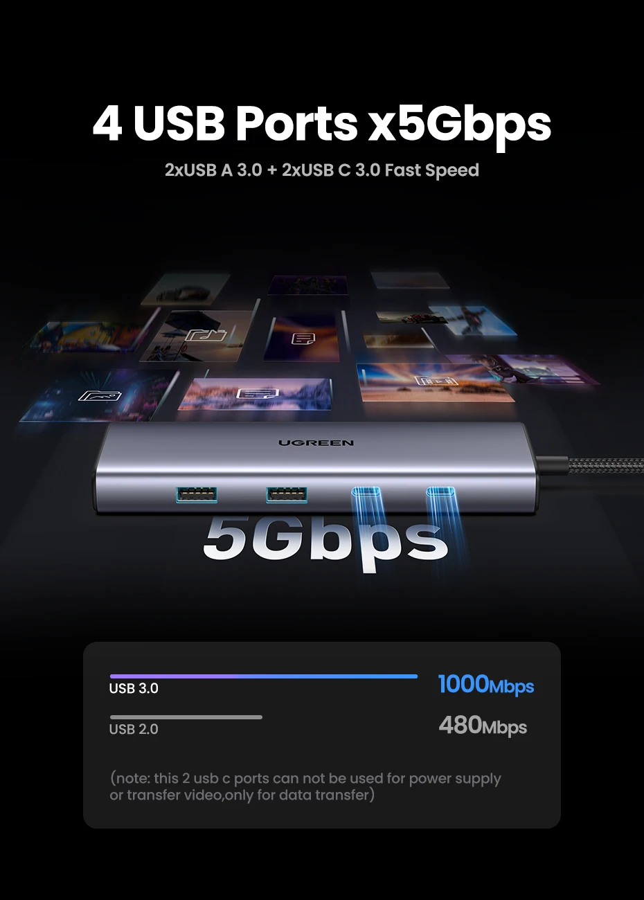 UGREEN USB C HUB 4K60Hz HDMI Adapter USB C to USB3.0 PD100W SD&TF for MacBook Pro Air Laptop Type C 3.1 Splitter Docking Station UGREEN USB C HUB 4K60Hz HDMI Adapter USB C to USB3.0 PD100W SD&TF for MacBook Pro Air Laptop Type C 3.1 Splitter Docking Station
