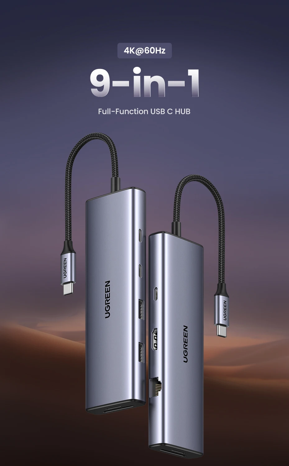 UGREEN USB C HUB 4K60Hz HDMI Adapter USB C to USB3.0 PD100W SD&TF for MacBook Pro Air Laptop Type C 3.1 Splitter Docking Station UGREEN USB C HUB 4K60Hz HDMI Adapter USB C to USB3.0 PD100W SD&TF for MacBook Pro Air Laptop Type C 3.1 Splitter Docking Station