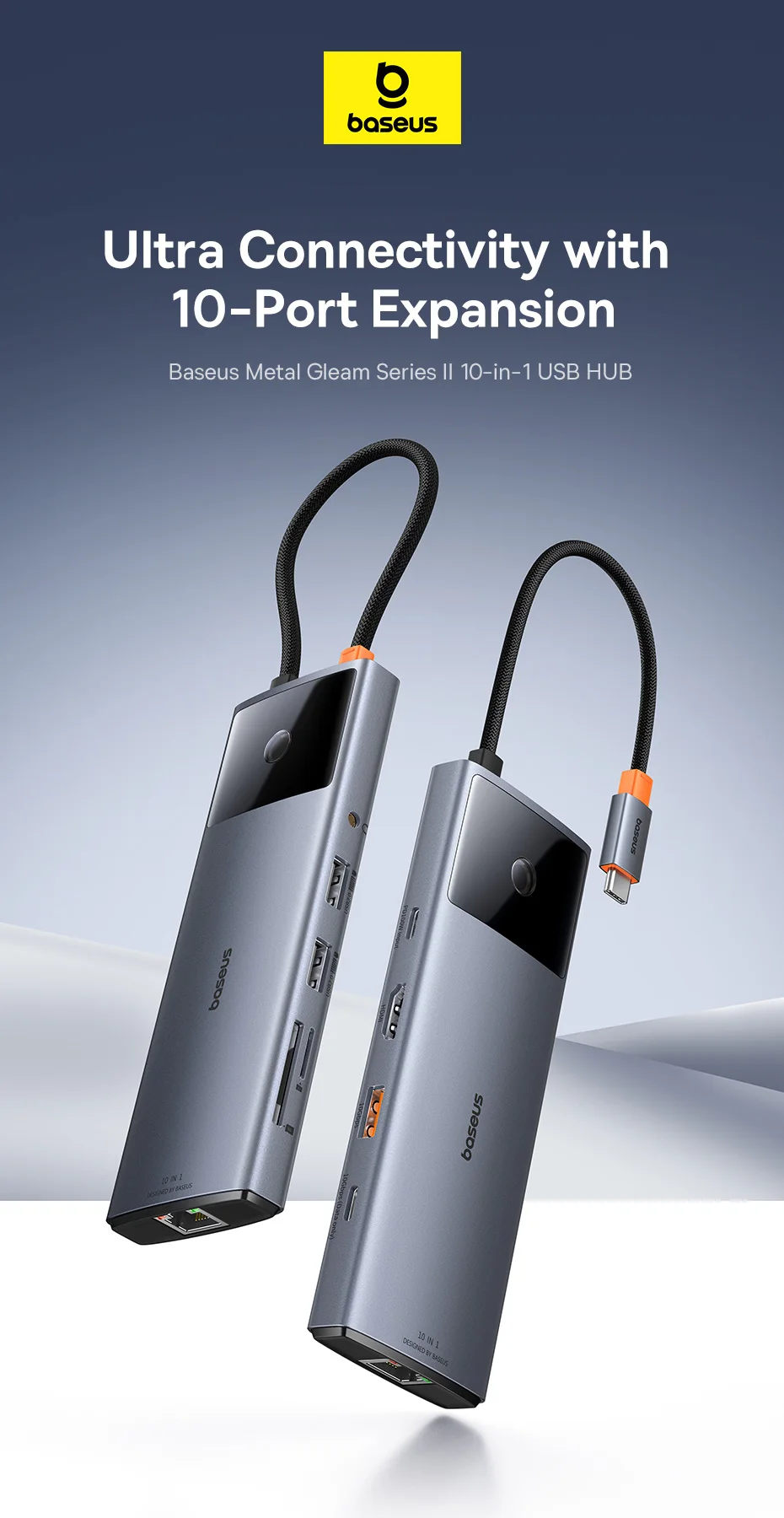 Baseus 10Gbps USB C HUB 4K 60Hz Type C to HDMI RJ45 Ethernet PD 100W for MacBook iPad Sumsang PC Tablet Phone USB 3.2 Gen 2 Hub Baseus 10Gbps USB C HUB 4K 60Hz Type C to HDMI RJ45 Ethernet PD 100W for MacBook iPad Sumsang PC Tablet Phone USB 3.2 Gen 2 Hub