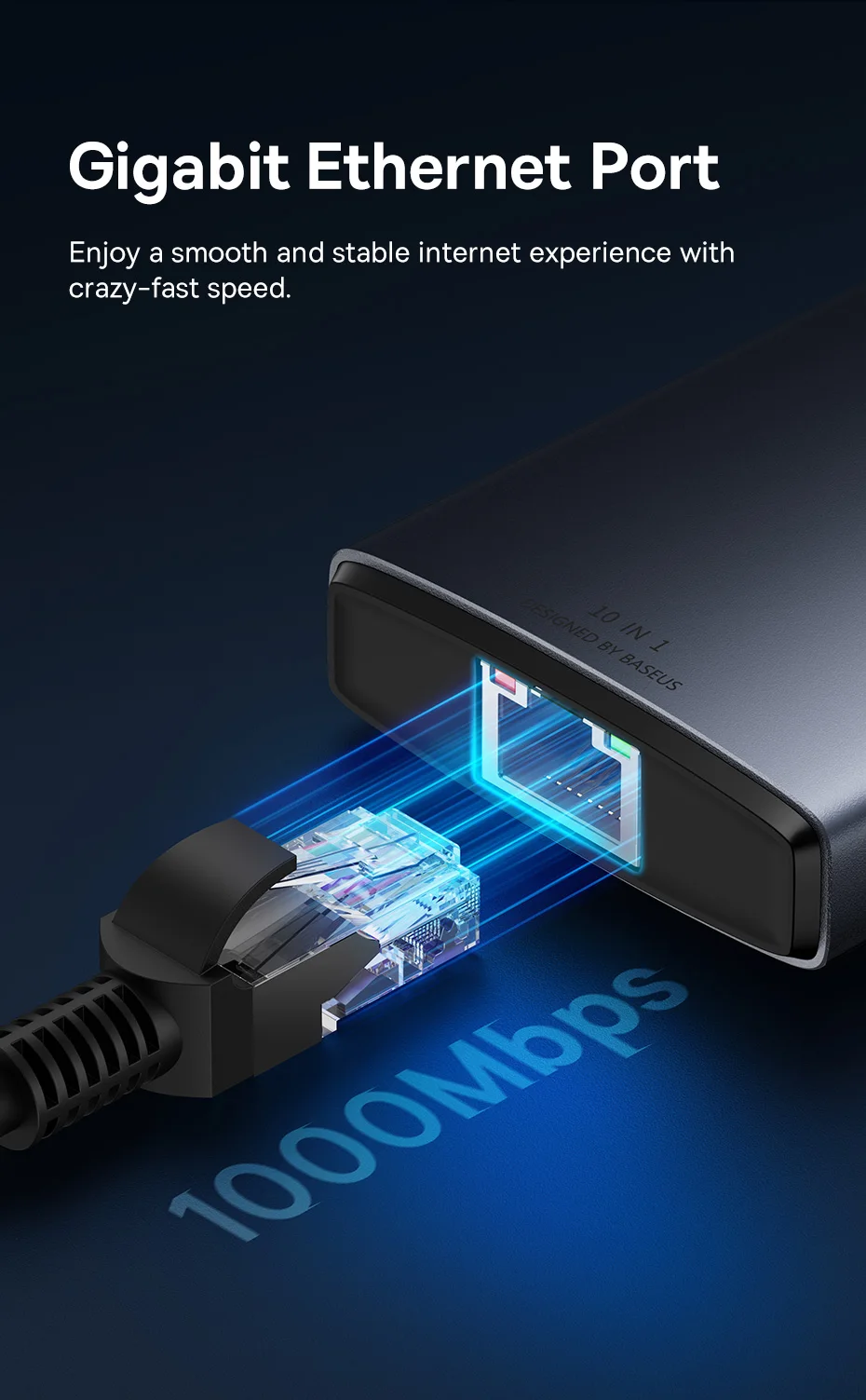 Baseus 10Gbps USB C HUB 4K 60Hz Type C to HDMI RJ45 Ethernet PD 100W for MacBook iPad Sumsang PC Tablet Phone USB 3.2 Gen 2 Hub Baseus 10Gbps USB C HUB 4K 60Hz Type C to HDMI RJ45 Ethernet PD 100W for MacBook iPad Sumsang PC Tablet Phone USB 3.2 Gen 2 Hub