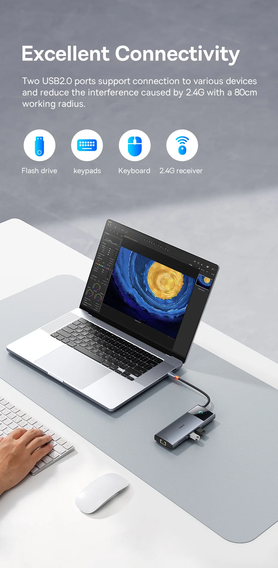 Baseus 10Gbps USB C HUB 4K 60Hz Type C to HDMI RJ45 Ethernet PD 100W for MacBook iPad Sumsang PC Tablet Phone USB 3.2 Gen 2 Hub Baseus 10Gbps USB C HUB 4K 60Hz Type C to HDMI RJ45 Ethernet PD 100W for MacBook iPad Sumsang PC Tablet Phone USB 3.2 Gen 2 Hub