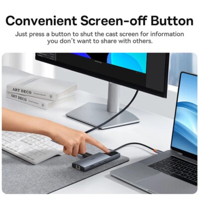 Baseus 10Gbps USB C HUB 4K 60Hz Type C to HDMI RJ45 Ethernet PD 100W for MacBook iPad Sumsang PC Tablet Phone USB 3.2 Gen 2 Hub - Image 4
