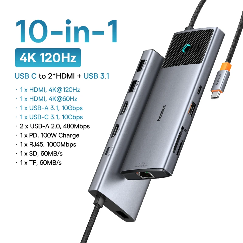 10-in-1 2 HDMI Grey