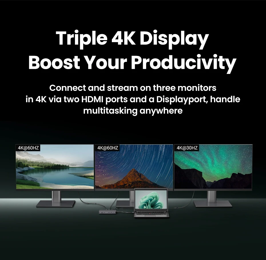 UGREEN 13-in-1 USB-C HUB Triple Display 4K Dual HDMI DP 10Gbps USB3.2 PD100W SD/TF Docking Station for MacBook Pro Air Dell XPS UGREEN 13-in-1 USB-C HUB Triple Display 4K Dual HDMI DP 10Gbps USB3.2 PD100W SD/TF Docking Station for MacBook Pro Air Dell XPS