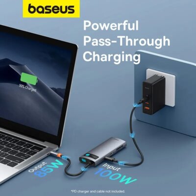 Baseus 7-in-1 Gen 2 USB C HUB 4K@60Hz HDMI 3* USB 3.0 PD 100W Type C Port SD/TF Card Reader for Macbook iPad M2 M1 Steam Deck - Image 4