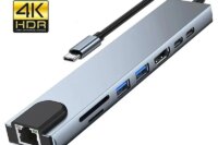 8 in1 USB C HUB 3.0 Type C Splitter 4K Docking Station Laptop Adapter PD SD TF For Macbook Air M1 iPad Pro RJ45 HDMI-Compatible