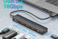 Vention New USB 3.2 Gen2 HUB 5 Ports Splitter 10Gbps USB A Type C HUB Multiport Adapter Laptop Expansion Desktop PC Accessories