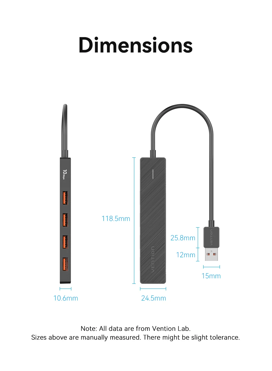 Vention New USB 3.2 Gen2 HUB 5 Ports Splitter 10Gbps USB A Type C HUB Multiport Adapter Laptop Expansion Desktop PC Accessories Vention New USB 3.2 Gen2 HUB 5 Ports Splitter 10Gbps USB A Type C HUB Multiport Adapter Laptop Expansion Desktop PC Accessories