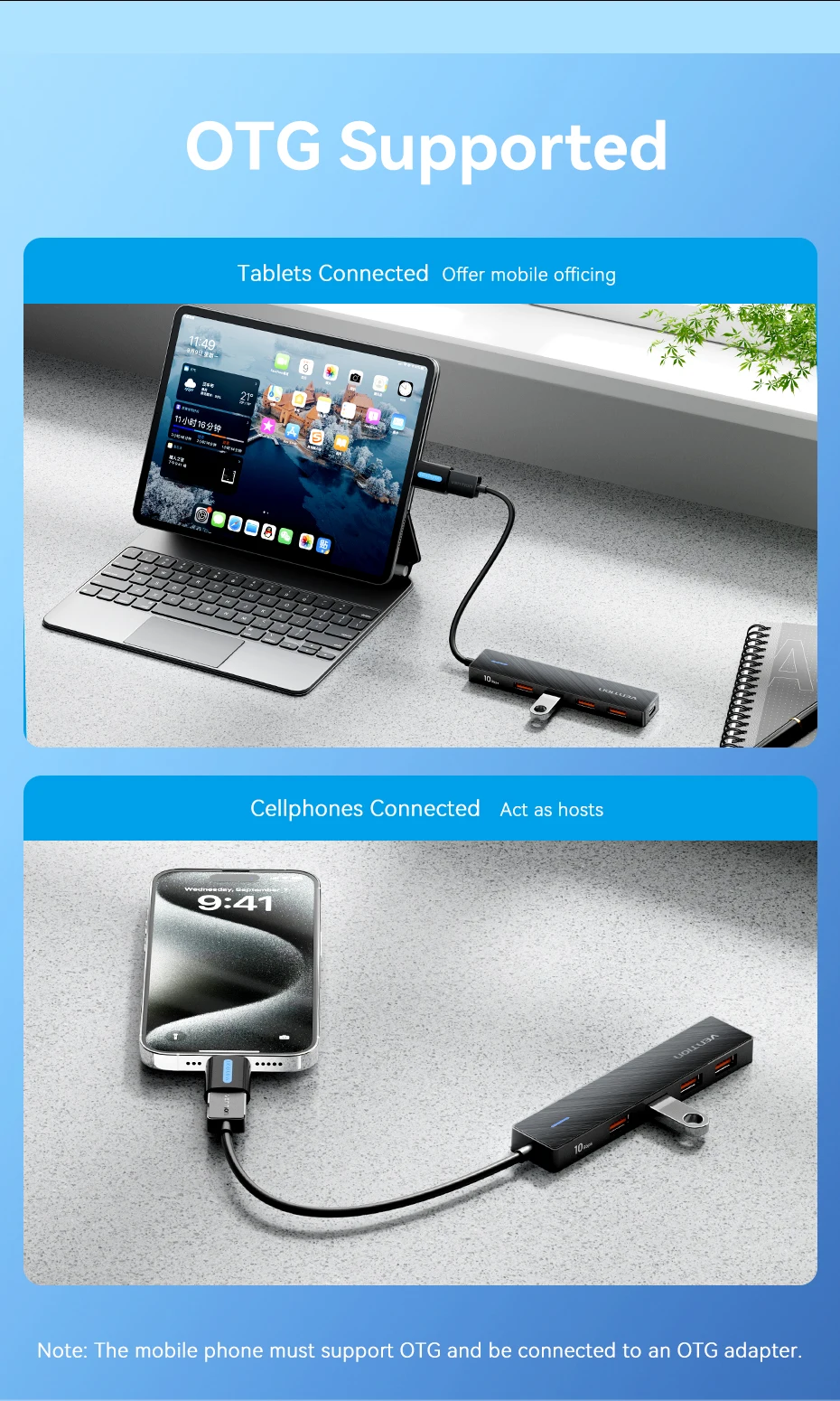 Vention New USB 3.2 Gen2 HUB 5 Ports Splitter 10Gbps USB A Type C HUB Multiport Adapter Laptop Expansion Desktop PC Accessories Vention New USB 3.2 Gen2 HUB 5 Ports Splitter 10Gbps USB A Type C HUB Multiport Adapter Laptop Expansion Desktop PC Accessories