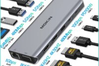 MOKiN USB C Hub Docking Station Multiport with HDMI 4K,DP,100W PD,SD/TF,RJ45 for MacBook Air/Pro,iPad M1/M2,Thunderbolt Laptop