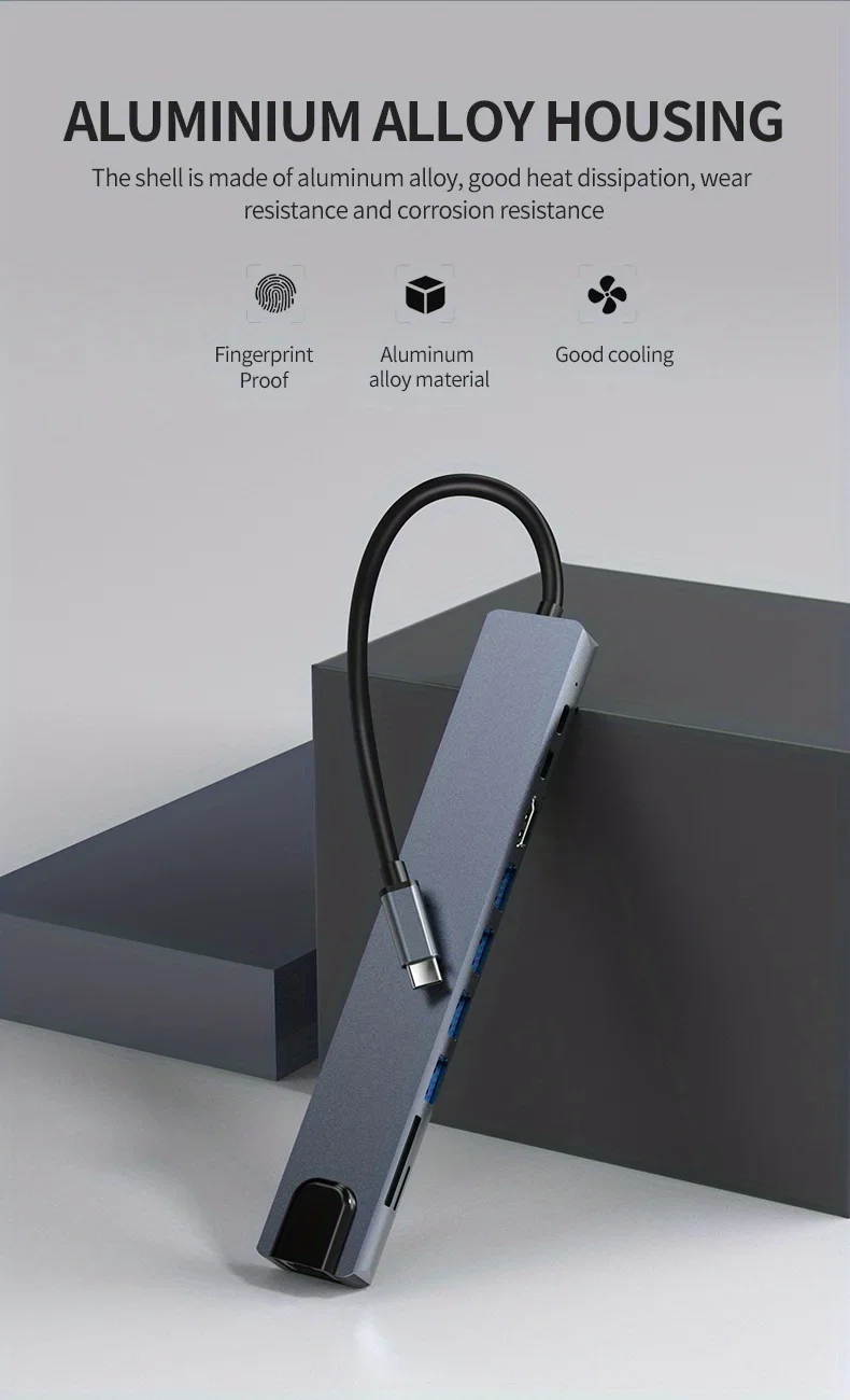 10 in 1 USB C HUB 4K30Hz Docking Station Type C to HDTV-Compatible RJ45 Ethernet PD100W for MacBook iPad Huawei Sumsang Phone 10 in 1 USB C HUB 4K30Hz Docking Station Type C to HDTV-Compatible RJ45 Ethernet PD100W for MacBook iPad Huawei Sumsang Phone