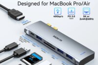 MOKiN USB Type C Hub for MacBook Pro USB Adapter Docking Station Dual USB C to HDMI USB3.0 SD/TF for MacBook Mac Dongle Laptops