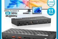 Minisopuru Thunderbolt 4 Docking Station Dual Monitor with 8K/4K Displays 85W Charging for Windows Mac Thunderbolt 4 USB Hubs