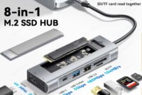 8-in-1 USB C Hub with Disk Storage Function M.2 SSD Hub USB C Docking Station Type-C to HDMI Adapter For PC Laptop Macbook Pro