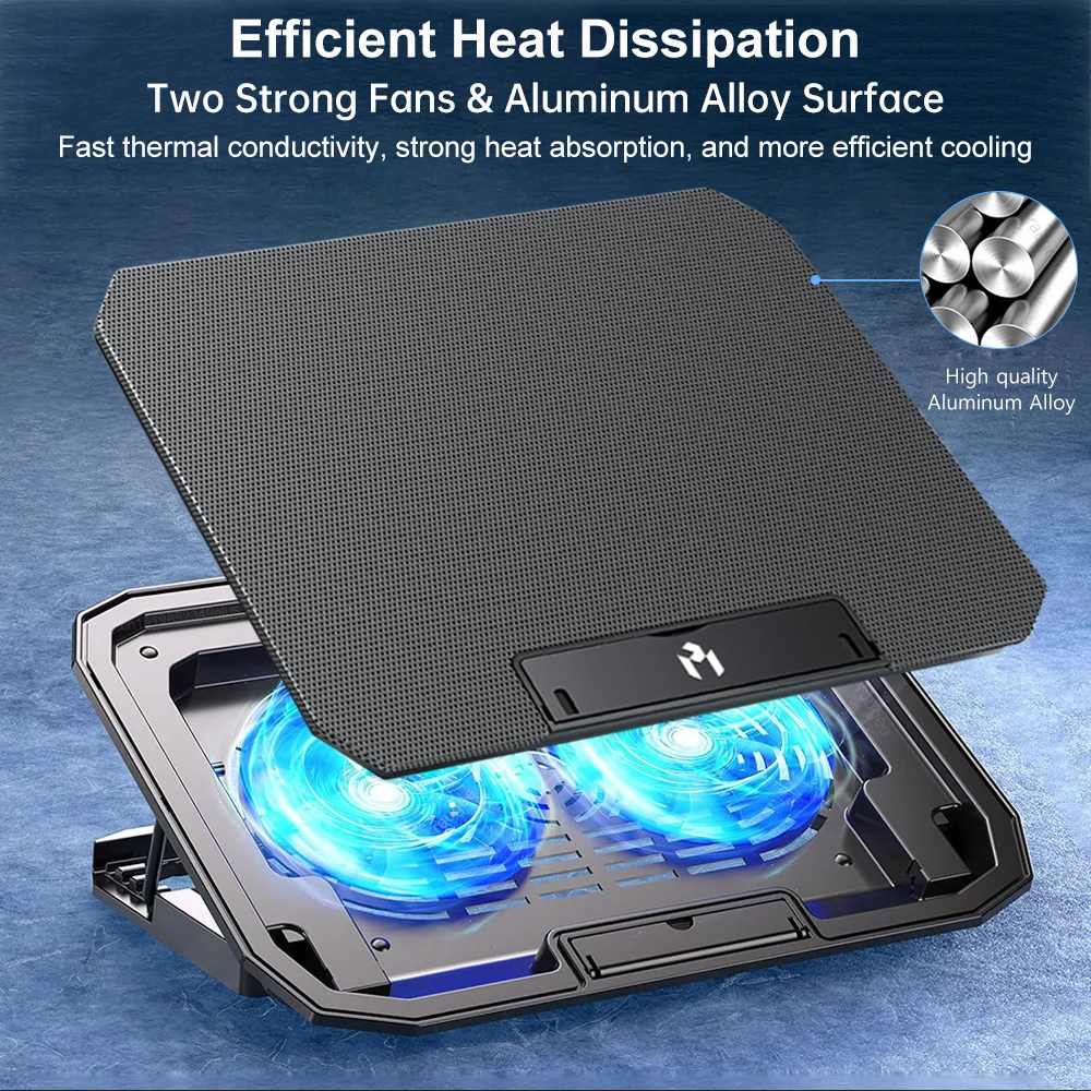 Gaming Laptop Cooler For Macbook Air Pro Dell 12-16 Inch Notebook Laptop Cooling Pad Wind 2 Fans Heat Sink Laptop Stand Radiator Gaming Laptop Cooler For Macbook Air Pro Dell 12-16 Inch Notebook Laptop Cooling Pad Wind 2 Fans Heat Sink Laptop Stand Radiator