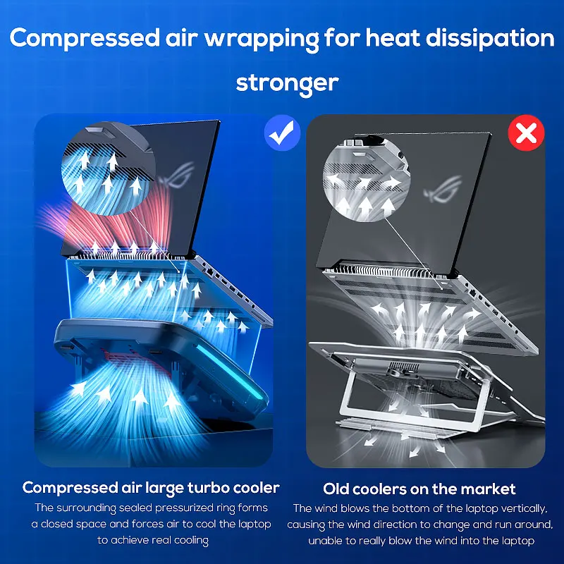 MEMO FL08 Strong Wind Cooling Stand Base Bracket Pad Powerful Fan Pressure Game Laptop Radiator Cooler