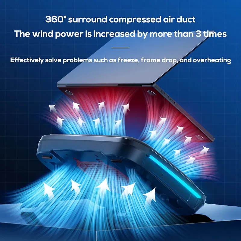 MEMO FL08 Strong Wind Cooling Stand Base Bracket Pad Powerful Fan Pressure Game Laptop Radiator Cooler