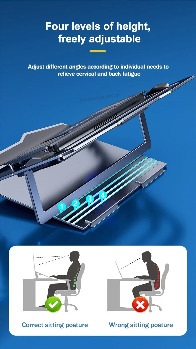 LZ-D20 Notebook Cooling Pad Aluminum Alloy Bracket Semiconductor Refrigeration Mutil Angle Adjustable Laptop/Tablet Cooler Stand