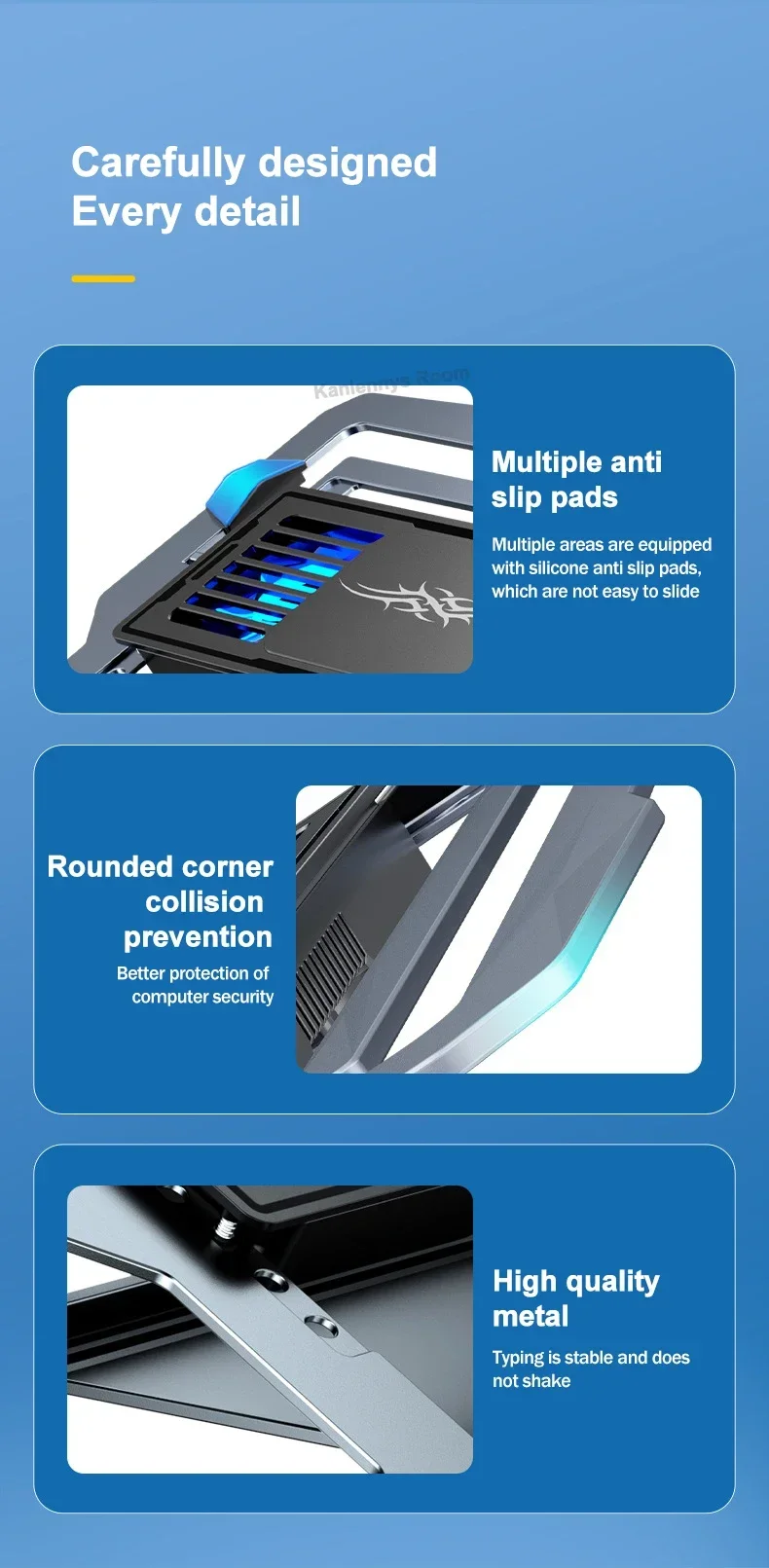 LZ-D20 Notebook Cooling Pad Aluminum Alloy Bracket Semiconductor Refrigeration Mutil Angle Adjustable Laptop/Tablet Cooler Stand