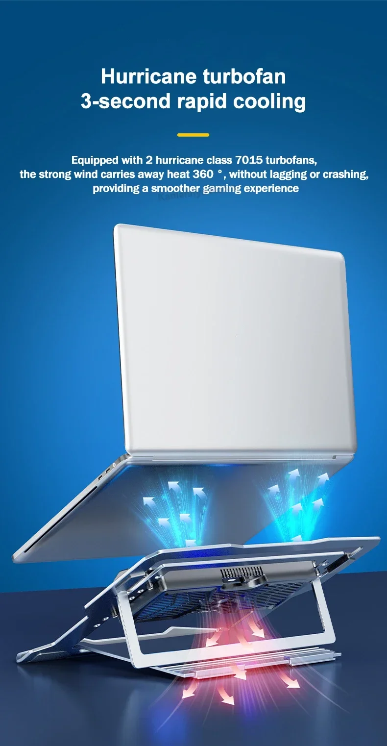 LZ-D20 Notebook Cooling Pad Aluminum Alloy Bracket Semiconductor Refrigeration Mutil Angle Adjustable Laptop/Tablet Cooler Stand