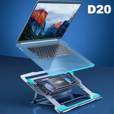 LZ-D20 Notebook Cooling Pad Aluminum Alloy Bracket Semiconductor Refrigeration Mutil Angle Adjustable Laptop/Tablet Cooler Stand - Image 6