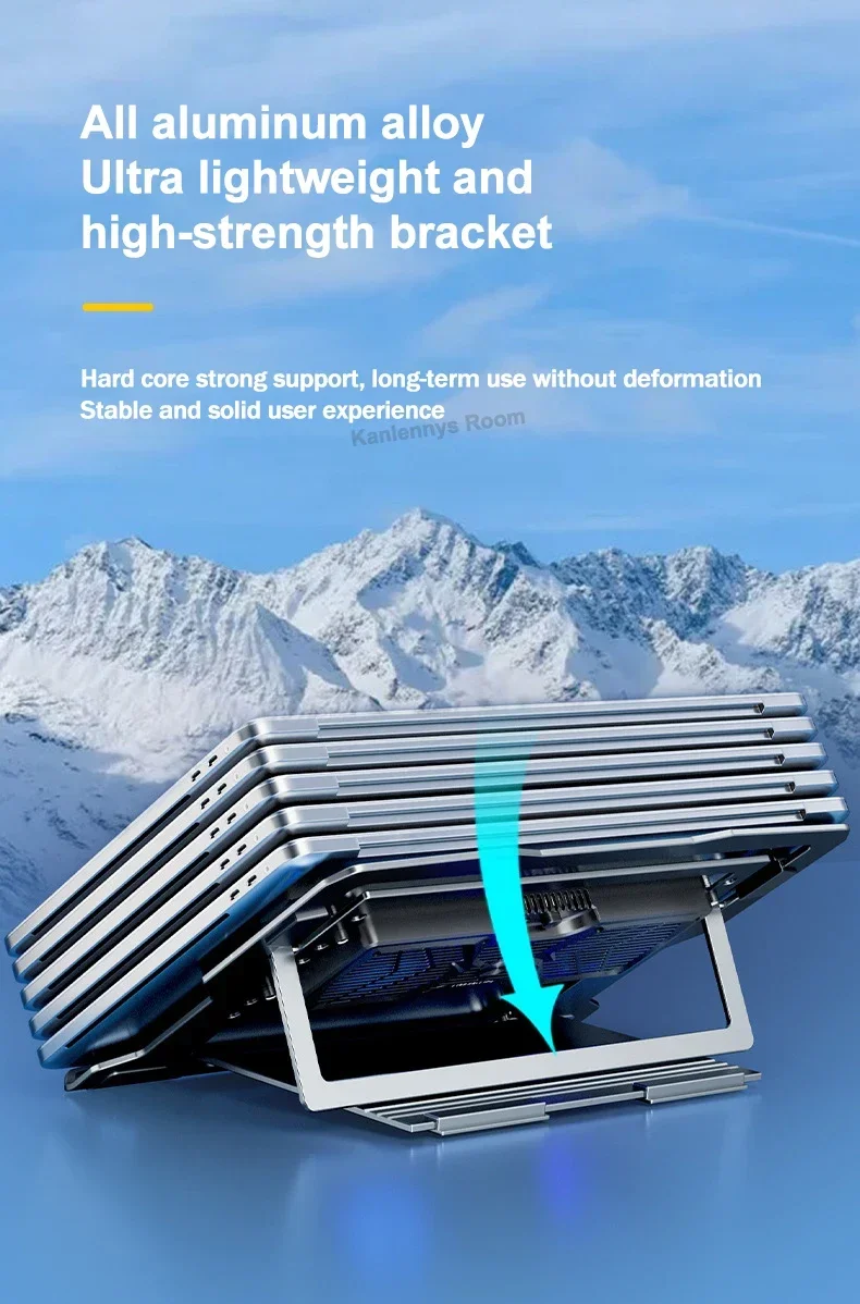 LZ-D20 Notebook Cooling Pad Aluminum Alloy Bracket Semiconductor Refrigeration Mutil Angle Adjustable Laptop/Tablet Cooler Stand