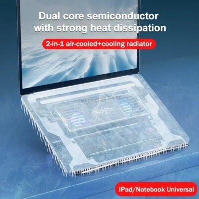 LZ-D20 Notebook Cooling Pad Aluminum Alloy Bracket Semiconductor Refrigeration Mutil Angle Adjustable Laptop/Tablet Cooler Stand - Image 5