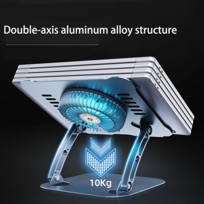 Laptop Stand with Computer Cooling Fan for Apple MacBook 11-16 Inch Dell Lenovo Aluminum alloy Bracket for All Gaming laptop - Image 3