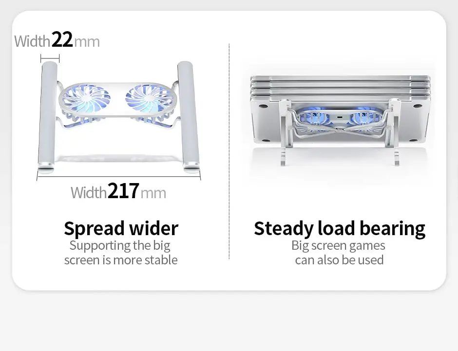 Laptop Cooler Base Stand Dual Fan Foldable Laptop Cooling Pad Portable Adjustable Notebook Stand for Macbook Tablet Cooler Laptop Cooler Base Stand Dual Fan Foldable Laptop Cooling Pad Portable Adjustable Notebook Stand for Macbook Tablet Cooler