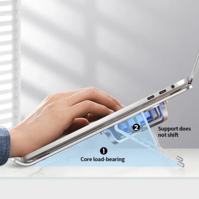 Laptop Cooler Base Stand Dual Fan Foldable Laptop Cooling Pad Portable Adjustable Notebook Stand for Macbook Tablet Cooler - Image 4