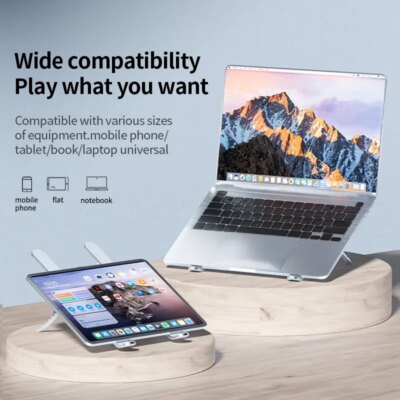 Laptop Cooler Base Stand Dual Fan Foldable Laptop Cooling Pad Portable Adjustable Notebook Stand for Macbook Tablet Cooler - Image 5