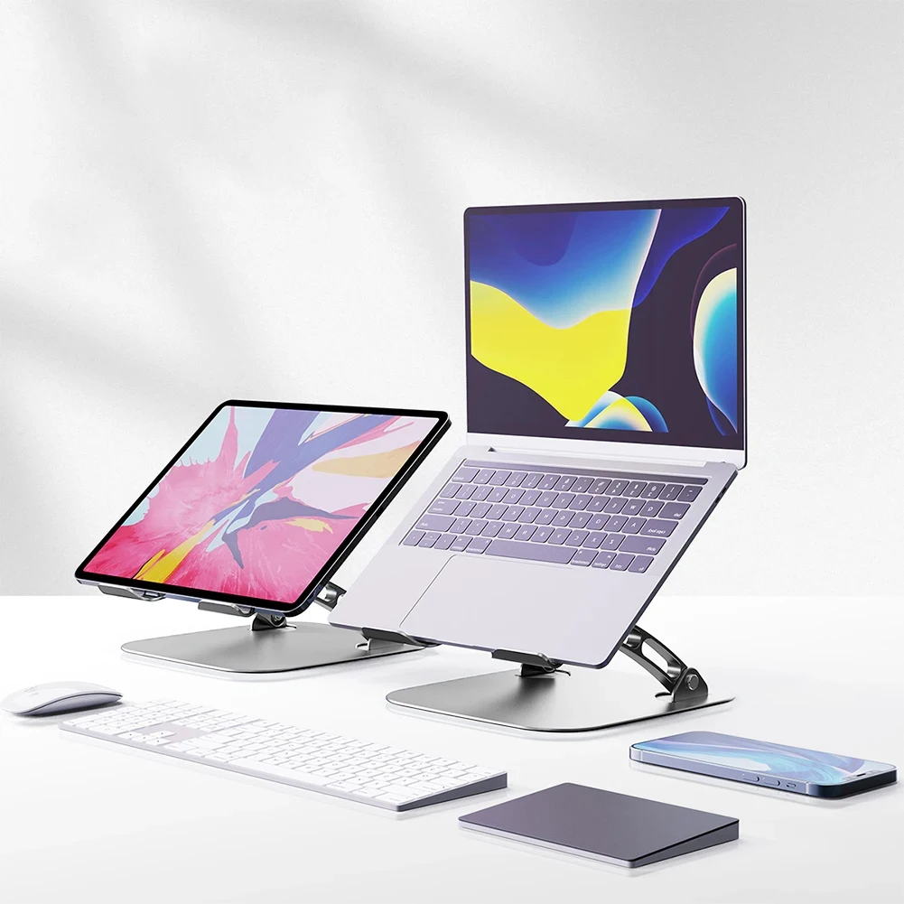 Foldable Desktop Laptop Cooling Stand Adjustable Height with 2 Cooling Fan Notebook Riser Anti-slip for Notebook Up To 15.9 Inch