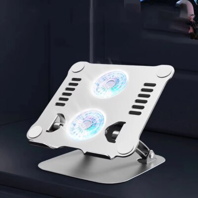 Foldable Desktop Laptop Cooling Stand Adjustable Height with 2 Cooling Fan Notebook Riser Anti-slip for Notebook Up To 15.9 Inch - Image 6