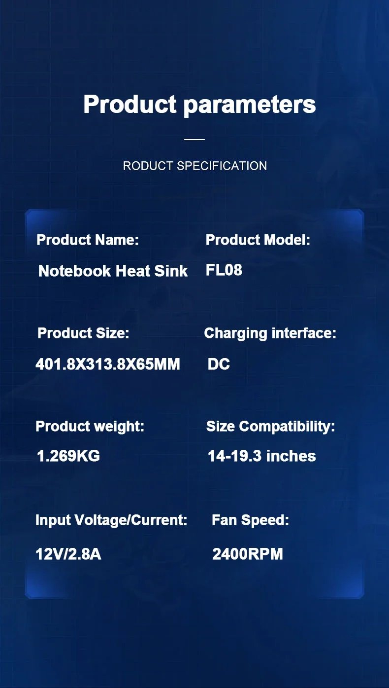 MEMO FL08 7 Angle Adjustable Notebook Powerful Fan Cooling Pad for 14-19'' Game Laptop Cooler Strong Wind Kickstand Base Bracket MEMO FL08 7 Angle Adjustable Notebook Powerful Fan Cooling Pad for 14-19'' Game Laptop Cooler Strong Wind Kickstand Base Bracket