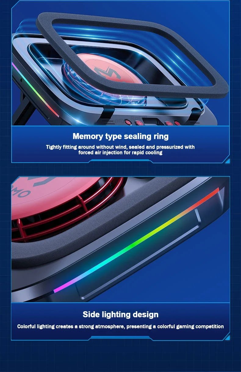 MEMO FL08 7 Angle Adjustable Notebook Powerful Fan Cooling Pad for 14-19'' Game Laptop Cooler Strong Wind Kickstand Base Bracket MEMO FL08 7 Angle Adjustable Notebook Powerful Fan Cooling Pad for 14-19'' Game Laptop Cooler Strong Wind Kickstand Base Bracket