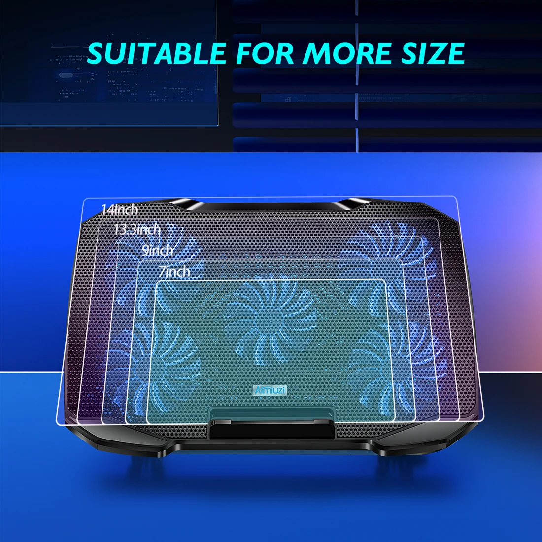 COOLCOOLD Laptop Cooling pad for 12-17 Inch Laptop Cooler Stand, 5 quiet fans, 5 Angle Adjustable with phone holder COOLCOOLD Laptop Cooling pad for 12-17 Inch Laptop Cooler Stand, 5 quiet fans, 5 Angle Adjustable with phone holder