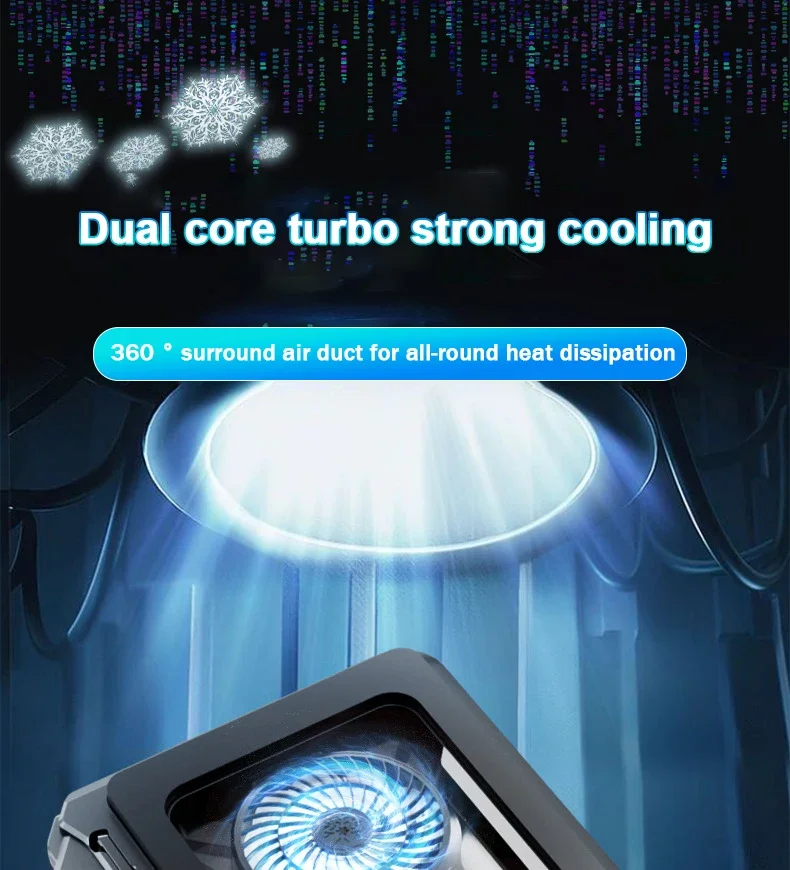 D17 5 Angle Adjustable Notebook Gaming Stand Cooler with RGB Colorful Light Heat Dissipation Bracket 15-21'' Laptop Cooling Pad