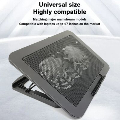 NCP-212 Gaming Laptop Air-cooled Cooler Bracket Base Support 12-17'' Tablet Notebook Dual Fan Cooling Pad Wind Speed Adjustable - Image 6