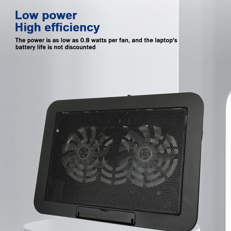 NCP-212 Gaming Laptop Air-cooled Cooler Bracket Base Support 12-17'' Tablet Notebook Dual Fan Cooling Pad Wind Speed Adjustable