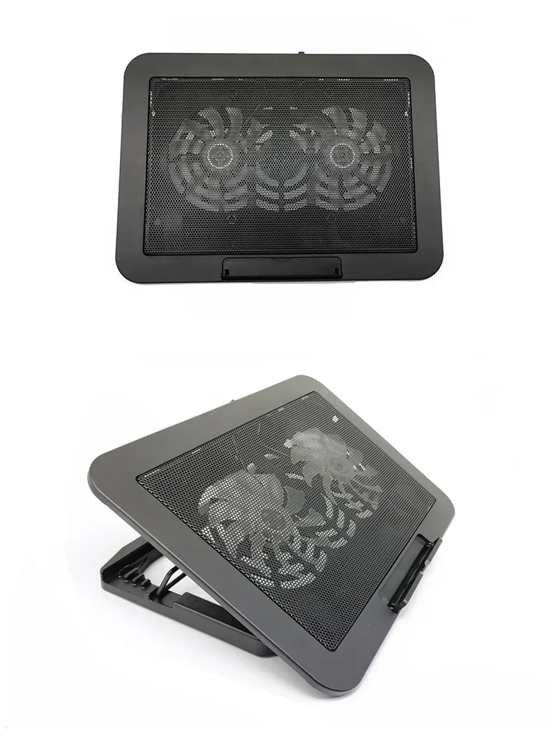 NCP-212 Gaming Laptop Air-cooled Cooler Bracket Base Support 12-17'' Tablet Notebook Dual Fan Cooling Pad Wind Speed Adjustable