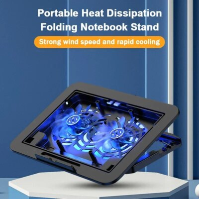 NCP-212 Gaming Laptop Air-cooled Cooler Bracket Base Support 12-17'' Tablet Notebook Dual Fan Cooling Pad Wind Speed Adjustable - Image 2