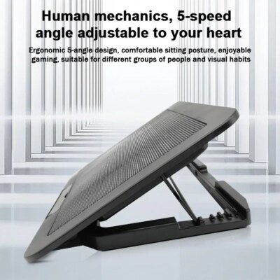 NCP-212 Gaming Laptop Air-cooled Cooler Bracket Base Support 12-17'' Tablet Notebook Dual Fan Cooling Pad Wind Speed Adjustable - Image 5