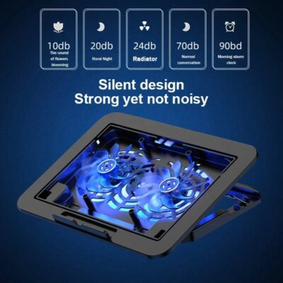 NCP-212 Gaming Laptop Air-cooled Cooler Bracket Base Support 12-17'' Tablet Notebook Dual Fan Cooling Pad Wind Speed Adjustable - Image 3
