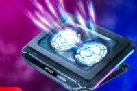 D15 Gaming Laptop Cooler 2 Fan W/ RGB Light HD Display Laptop Cooling Pad 5 Angle Adjustable Notebook Cooler Stand for 13-21''
