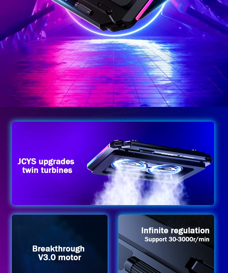 D15 2 Fans Notebook Cooler Stand W/ RGB Light 5 Angle Adjustable Foldable Gaming Laptop Cooling Pad Heat Sink for 13-21'' Laptop D15 2 Fans Notebook Cooler Stand W/ RGB Light 5 Angle Adjustable Foldable Gaming Laptop Cooling Pad Heat Sink for 13-21'' Laptop